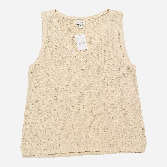 NEW J Crew V-neck Beach Sweater-tank Ivory Medium - Picture 3 of 7